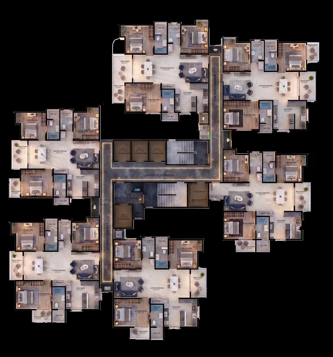 Flat 01 floor plan preview — unlock to view