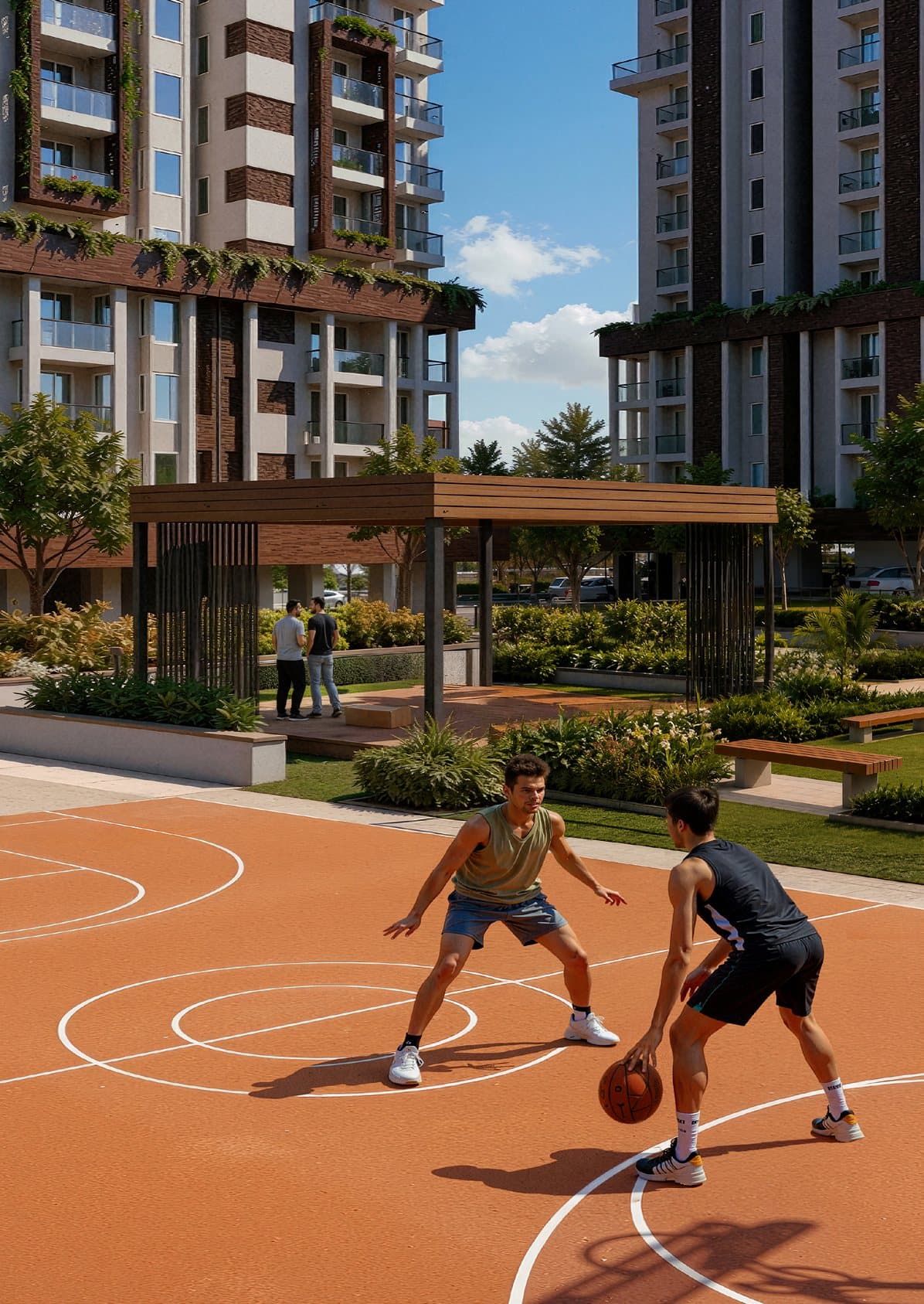 Half basketball court in the sports zone